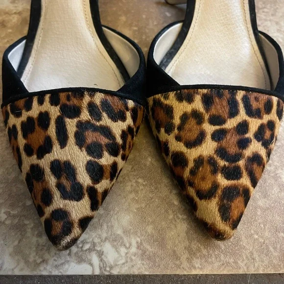 Louise et Cie Black and Leopard Print Heels - Picture 2 of 7